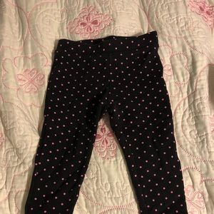 Black and pink polka-dot legging